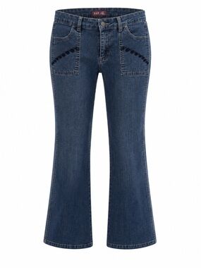 Vintage Y&F Womens High-Waisted Denim Jeans Size 11/12 With Embroidered Details